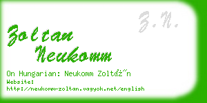 zoltan neukomm business card